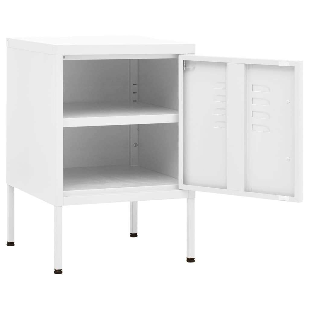 Κομοδίνα 2 τεμ. Λευκά 35 x 35 x 51 εκ. Ατσάλινα - Pakobazaar