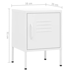 Κομοδίνα 2 τεμ. Λευκά 35 x 35 x 51 εκ. Ατσάλινα - Pakobazaar