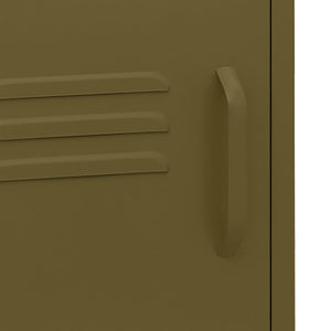 Κομοδίνα 2 τεμ. Πράσινο Ελιάς 35 x 35 x 51 εκ. Ατσάλινα - PAKOBAZAAR