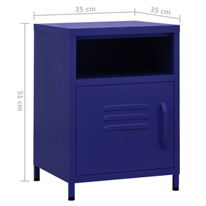 Κομοδίνα 2 τεμ. Ναυτικό Μπλε 35 x 35 x 51 εκ. Ατσάλινα - PAKOBAZAAR
