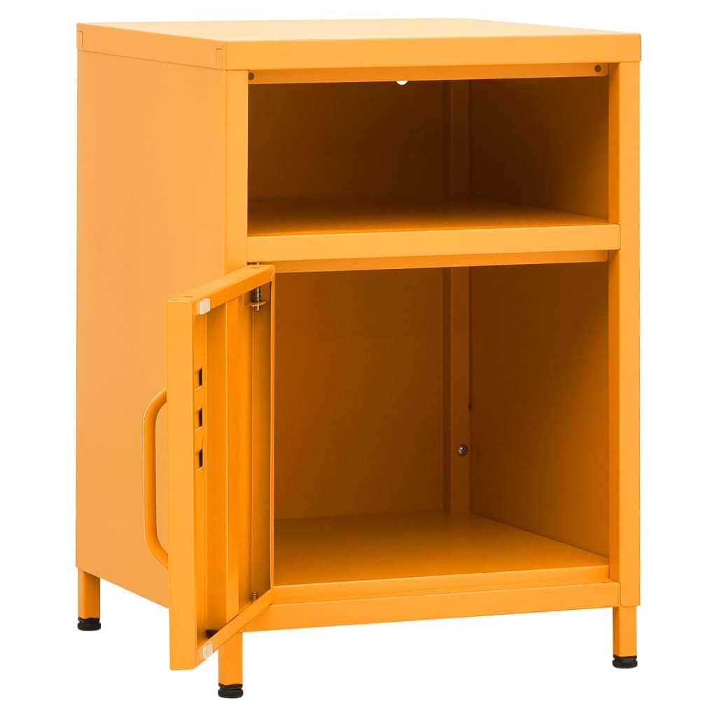 Κομοδίνα 2 τεμ. Μουσταρδί 35 x 35 x 51 εκ. Ατσάλινα - PAKOBAZAAR