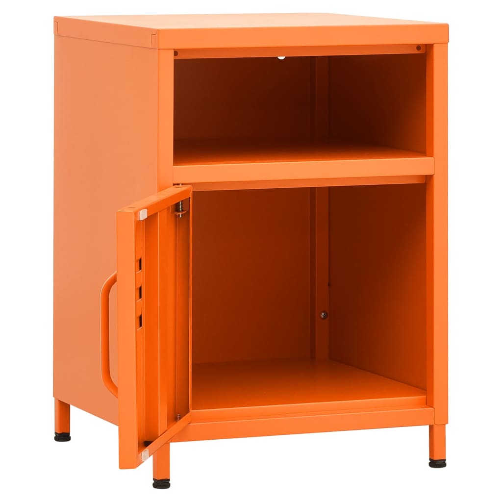 Κομοδίνα 2 τεμ. Πορτοκαλί 35 x 35 x 51 εκ. Ατσάλινα - PAKOBAZAAR