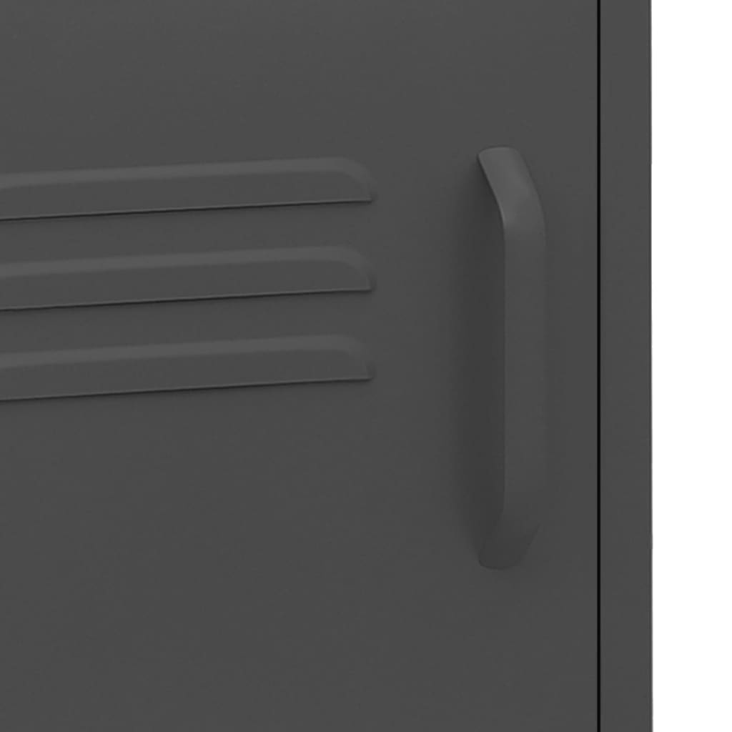 Κομοδίνα 2 τεμ. Ανθρακί 35 x 35 x 51 εκ. Ατσάλινα