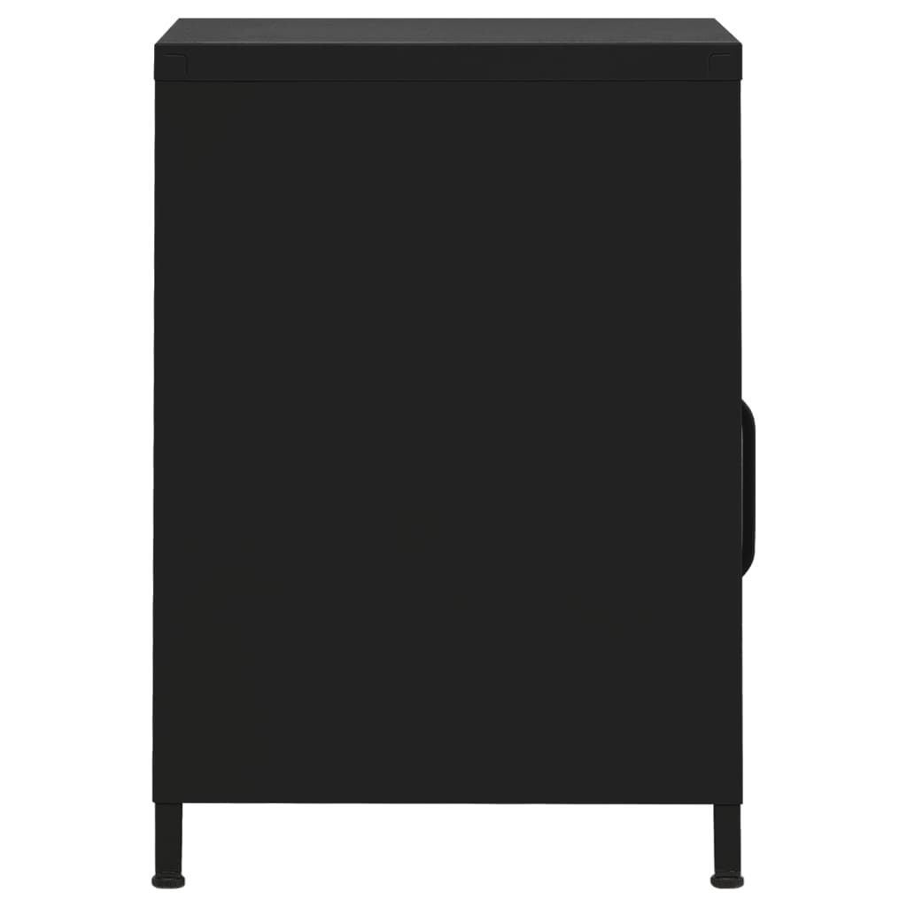 Κομοδίνα 2 τεμ. Μαύρα 35 x 35 x 51 εκ. Ατσάλινα - PAKOBAZAAR