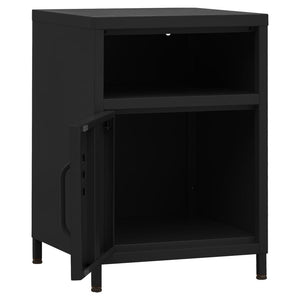 Κομοδίνα 2 τεμ. Μαύρα 35 x 35 x 51 εκ. Ατσάλινα - PAKOBAZAAR
