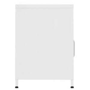 Κομοδίνα 2 τεμ. Λευκά 35 x 35 x 51 εκ. Ατσάλινα - PAKOBAZAAR