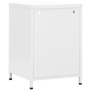 Κομοδίνα 2 τεμ. Λευκά 35 x 35 x 51 εκ. Ατσάλινα - PAKOBAZAAR