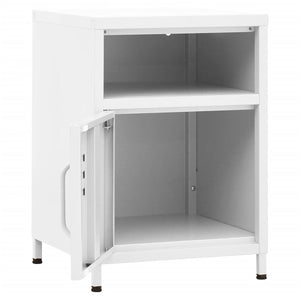 Κομοδίνα 2 τεμ. Λευκά 35 x 35 x 51 εκ. Ατσάλινα - PAKOBAZAAR
