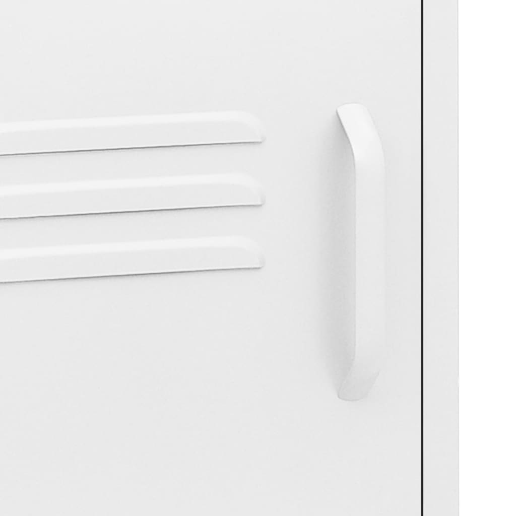 Κομοδίνα 2 τεμ. Λευκά 35 x 35 x 51 εκ. Ατσάλινα - PAKOBAZAAR