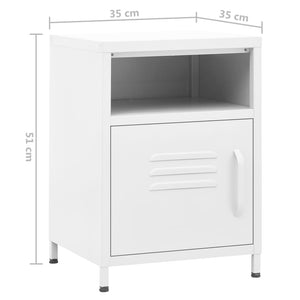 Κομοδίνα 2 τεμ. Λευκά 35 x 35 x 51 εκ. Ατσάλινα - PAKOBAZAAR