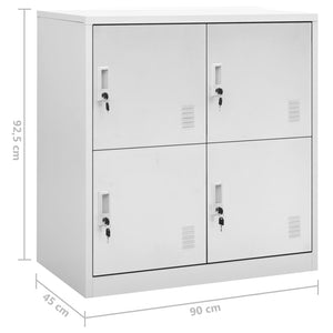 Φοριαμοί 2 τεμ. Ανοιχτό Γκρι 90 x 45 x 92,5 εκ. Ατσάλινοι - PAKOBAZAAR