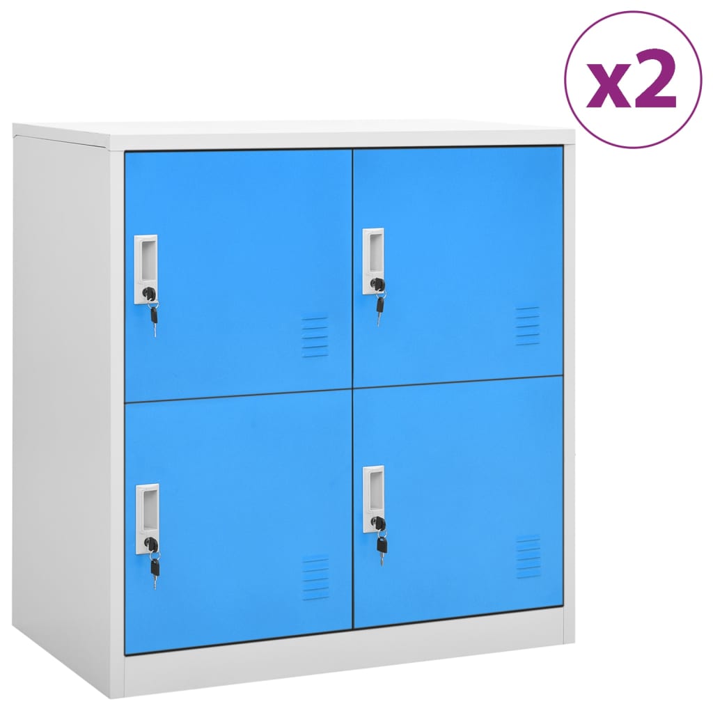 Φοριαμοί 2 τεμ. Ανοιχτό Γκρι/Μπλε 90 x 45 x 92,5 εκ. Ατσάλινοι - PAKOBAZAAR