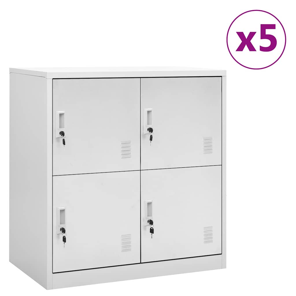 Φοριαμοί 5 τεμ. Ανοιχτό Γκρι 90 x 45 x 92,5 εκ. Ατσάλινοι - PAKOBAZAAR