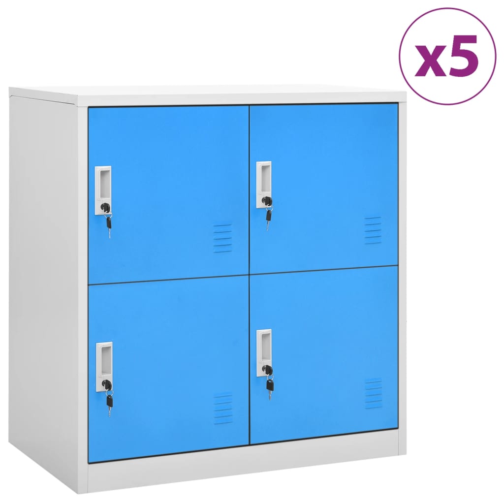 Φοριαμοί 5 τεμ. Ανοιχτό Γκρι/Μπλε 90 x 45 x 92,5 εκ. Ατσάλινοι - PAKOBAZAAR