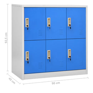 Φοριαμοί 2 τεμ. Ανοιχτό Γκρι/Μπλε 90 x 45 x 92,5 εκ. Ατσάλινοι - PAKOBAZAAR