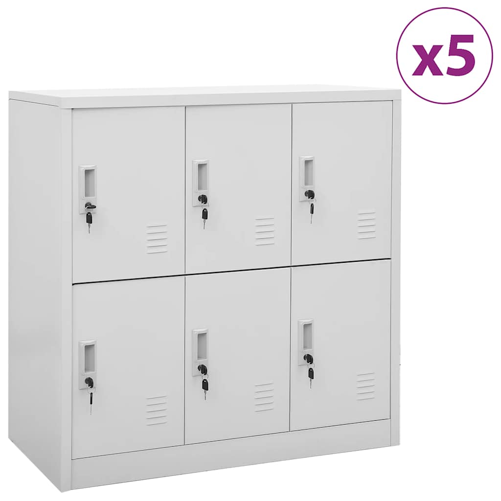 Φοριαμοί 5 τεμ. Ανοιχτό Γκρι 90 x 45 x 92,5 εκ. Ατσάλινοι - PAKOBAZAAR