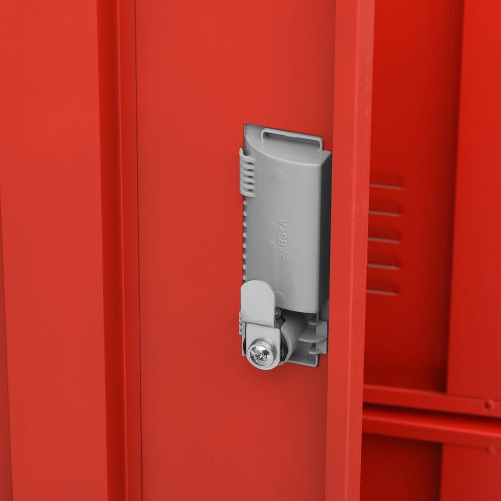 Φοριαμοί 2 τεμ. Ανοιχτό Γκρι/Κόκκινο 90x45x92,5 εκ. Ατσάλινοι - PAKOBAZAAR