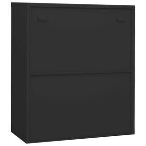Ντουλάπα Γραφείου με Γλάστρα Ανθρακί 90x40x128 εκ. Ατσάλινη - Pakobazaar