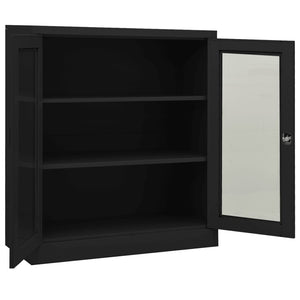 Ντουλάπα Γραφείου με Γλάστρα Ανθρακί 90x40x128 εκ. Ατσάλινη - Pakobazaar