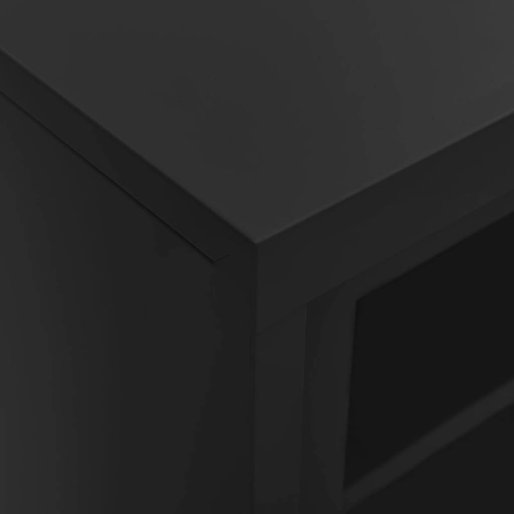 Ντουλάπα με Συρόμενη Πόρτα & Γλάστρα Ανθρακί Ατσάλινη - PAKOBAZAAR