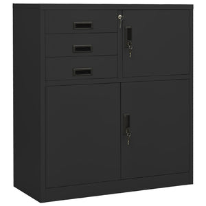 Ντουλάπα Γραφείου με Γλάστρα Ανθρακί 90 x 40 x 125 εκ. Ατσάλινη - PAKOBAZAAR
