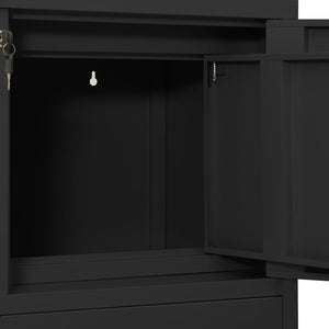 Ντουλάπα Γραφείου με Γλάστρα Ανθρακί 90 x 40 x 125 εκ. Ατσάλινη - PAKOBAZAAR