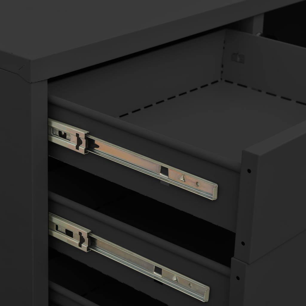 Ντουλάπα Γραφείου με Γλάστρα Ανθρακί 90 x 40 x 125 εκ. Ατσάλινη - PAKOBAZAAR