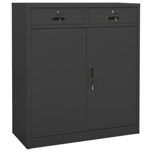 Ντουλάπα Γραφείου με Γλάστρα Ανθρακί 90 x 40 x 125 εκ. Ατσάλινη - PAKOBAZAAR