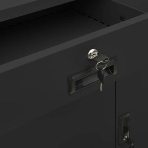 Ντουλάπα Γραφείου με Γλάστρα Ανθρακί 90 x 40 x 125 εκ. Ατσάλινη - PAKOBAZAAR