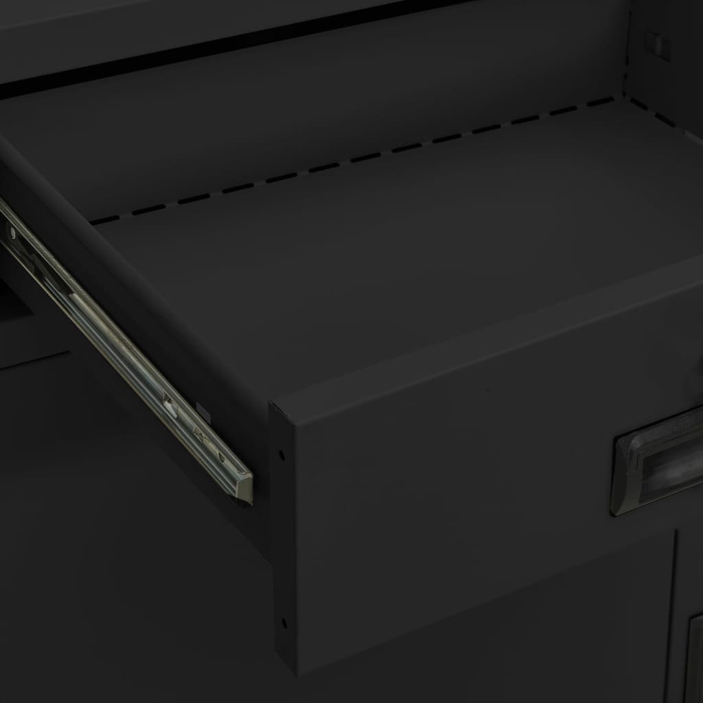 Ντουλάπα Γραφείου με Γλάστρα Ανθρακί 90 x 40 x 125 εκ. Ατσάλινη - PAKOBAZAAR