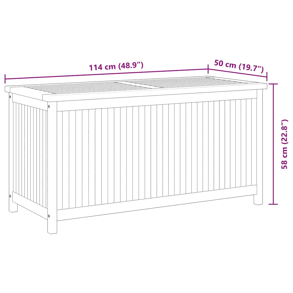 Μπαούλο Κήπου 114 x 50 x 58 εκ. από Μασίφ Ξύλο Teak