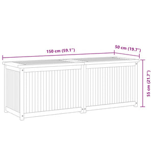 Μπαούλο Κήπου 150 x 50 x 55 εκ. από Μασίφ Ξύλο Teak