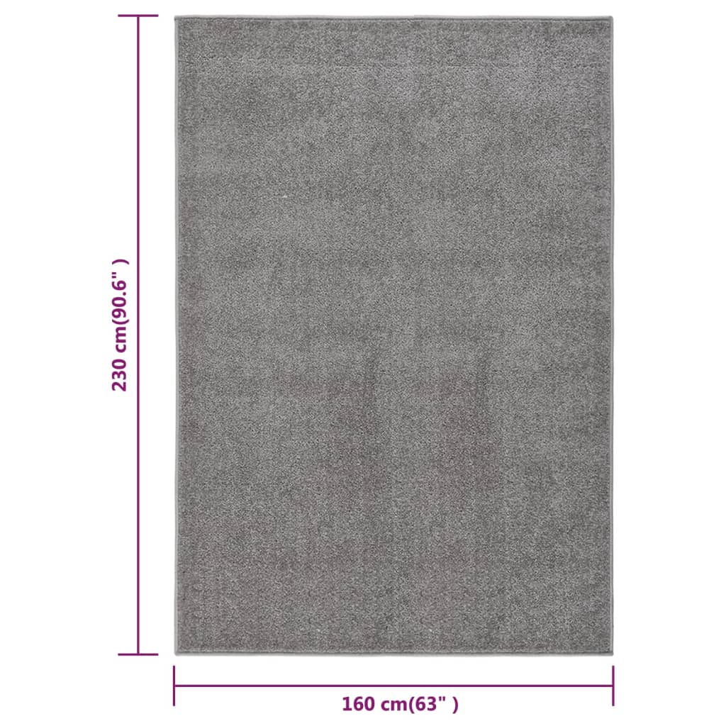 Χαλί Κοντό Πέλος Γκρι 160 x 230 εκ.