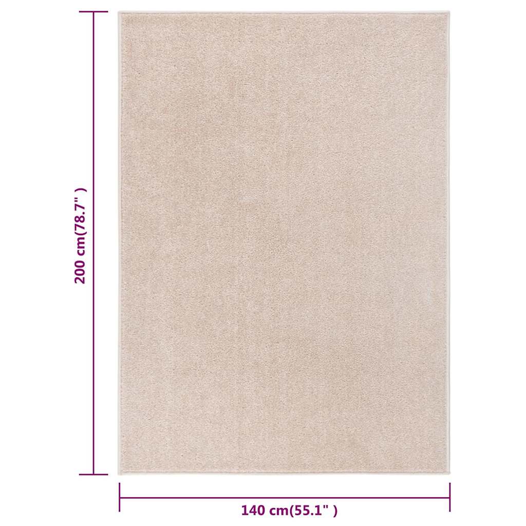 Χαλί Κοντό Πέλος Σκούρο Μπεζ 140 x 200 εκ. - Pakobazaar
