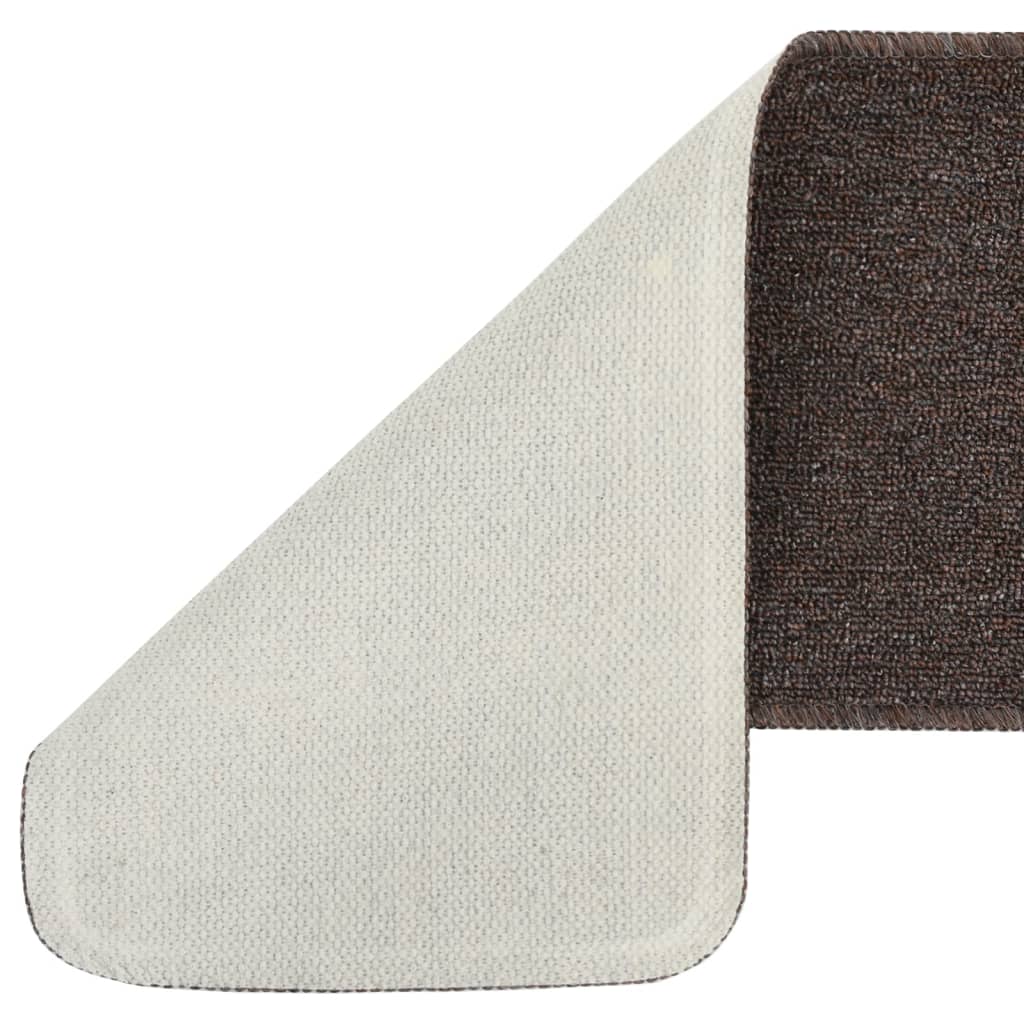 Πατάκια Σκάλας Αντιολισθητικά Ορθογώνια 15 τεμ. Καφέ 75x20 εκ.