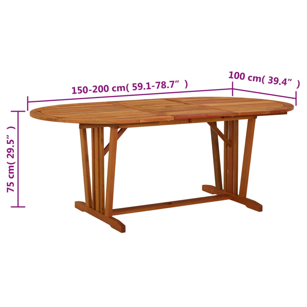 Τραπέζι Κήπου 200 x 100 x 75 εκ. από Μασίφ Ξύλο Ευκαλύπτου