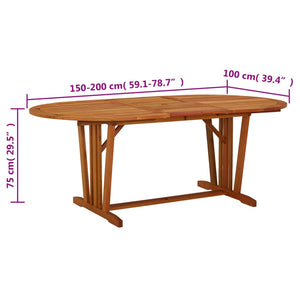 Τραπέζι Κήπου 200 x 100 x 75 εκ. από Μασίφ Ξύλο Ευκαλύπτου