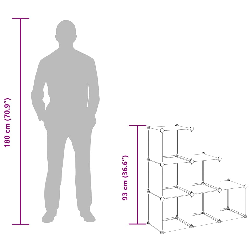 Κύβοι Αποθήκευσης & Οργάνωσης 6 τεμ. Διάφανοι Πολυπροπυλένιο