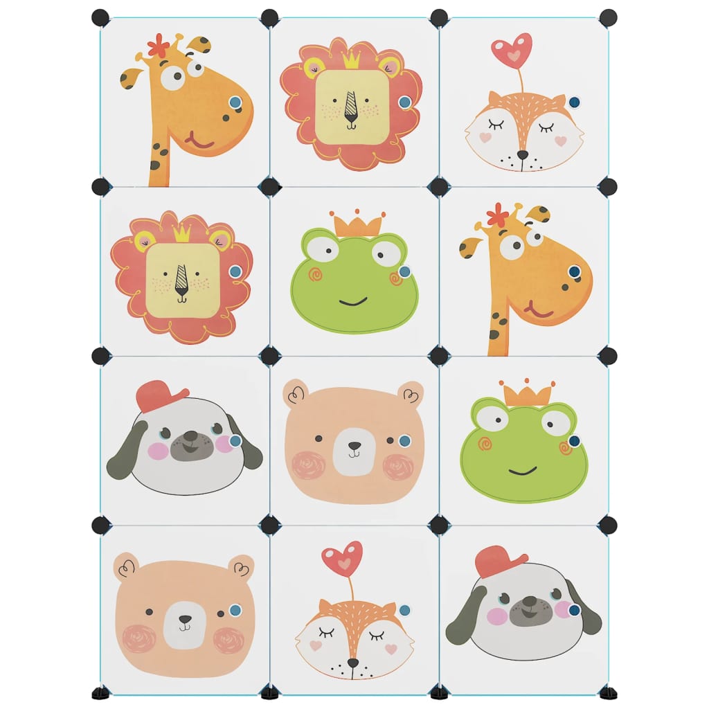 Ντουλάπι Αποθήκευσης Παιδικό με 12 Κύβους Μπλε από Πολυπ/λένιο