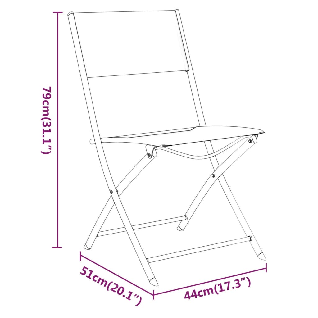 Σετ Επίπλων Bistro 3 Τεμαχίων Μαύρο από Ατσάλι