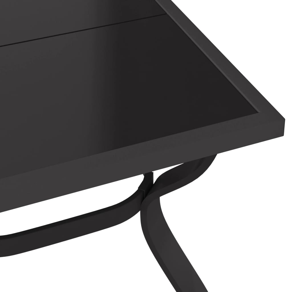 Τραπέζι Κήπου Γκρι & Μαύρο 140x70x70 εκ. από Ατσάλι και Γυαλί