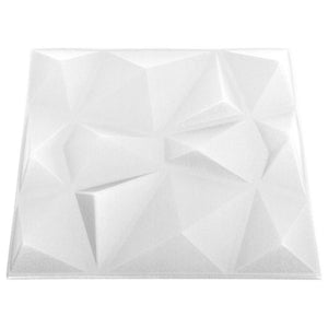 Πάνελ Τοίχου 3D 48 τεμ. Λευκό Διαμαντιού 50 x 50 εκ. 12 μ²