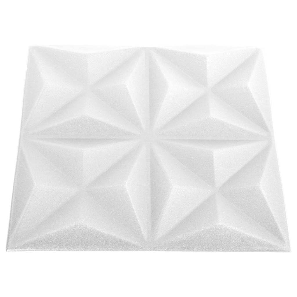 Πάνελ Τοίχου 3D 24 τεμ. Λευκό Origami 50 x 50 εκ. 6 μ² - Pakobazaar