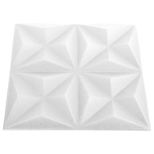 Πάνελ Τοίχου 3D 24 τεμ. Λευκό Origami 50 x 50 εκ. 6 μ² - Pakobazaar