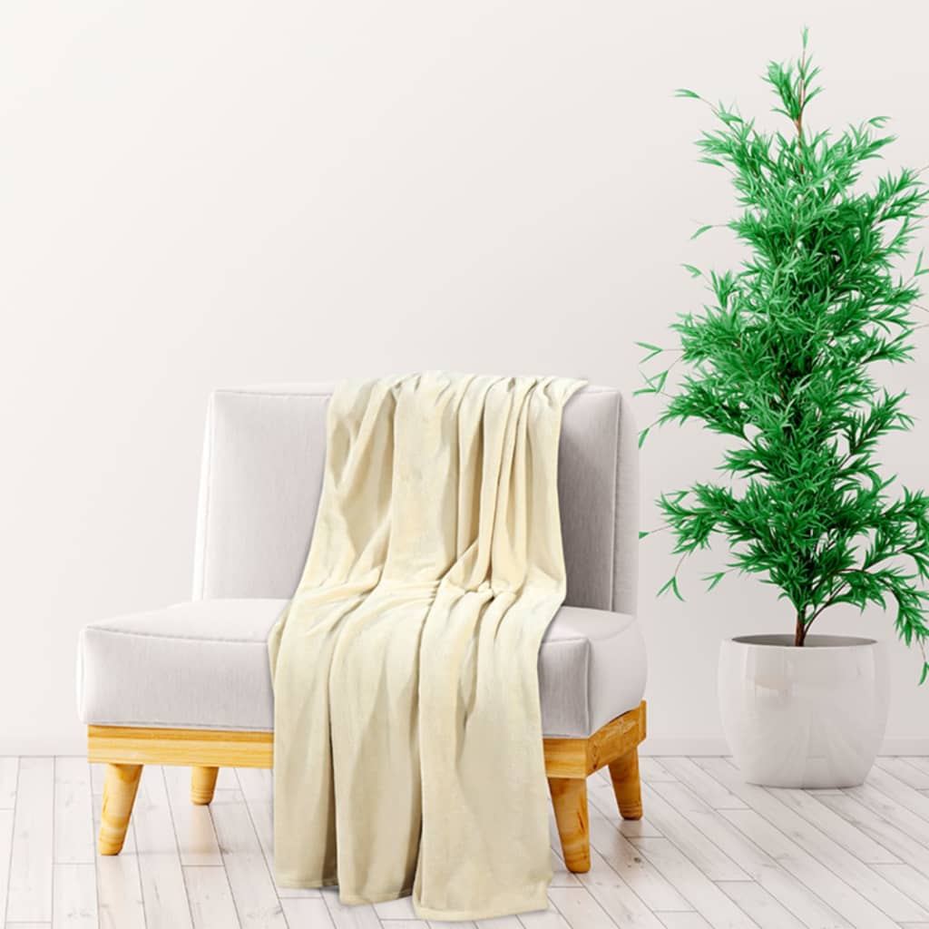 Κουβέρτα Κρεμ 130 x 170 εκ. από Πολυεστέρ - PAKOBAZAAR