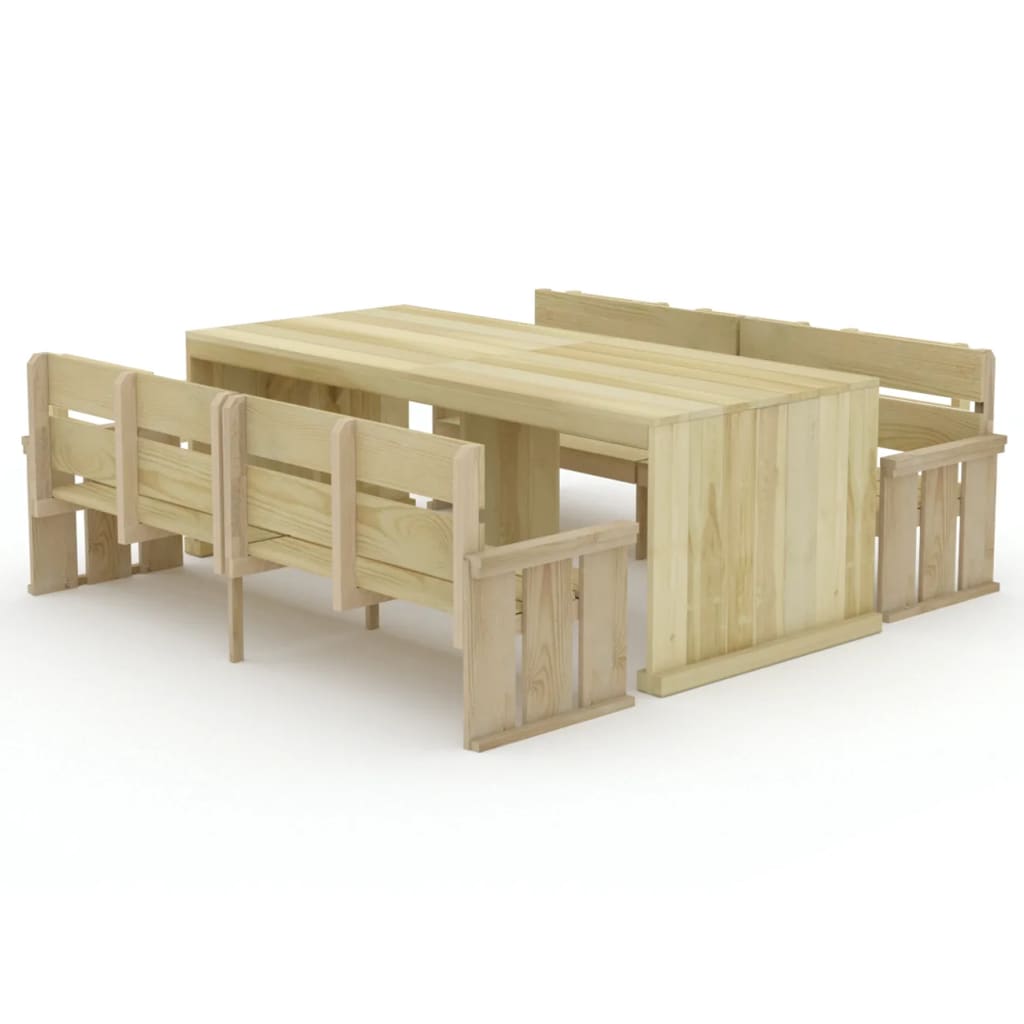 Σετ Τραπεζαρίας Κήπου 3 Τεμαχίων από Εμποτισμένο Ξύλο Πεύκου - Pakobazaar