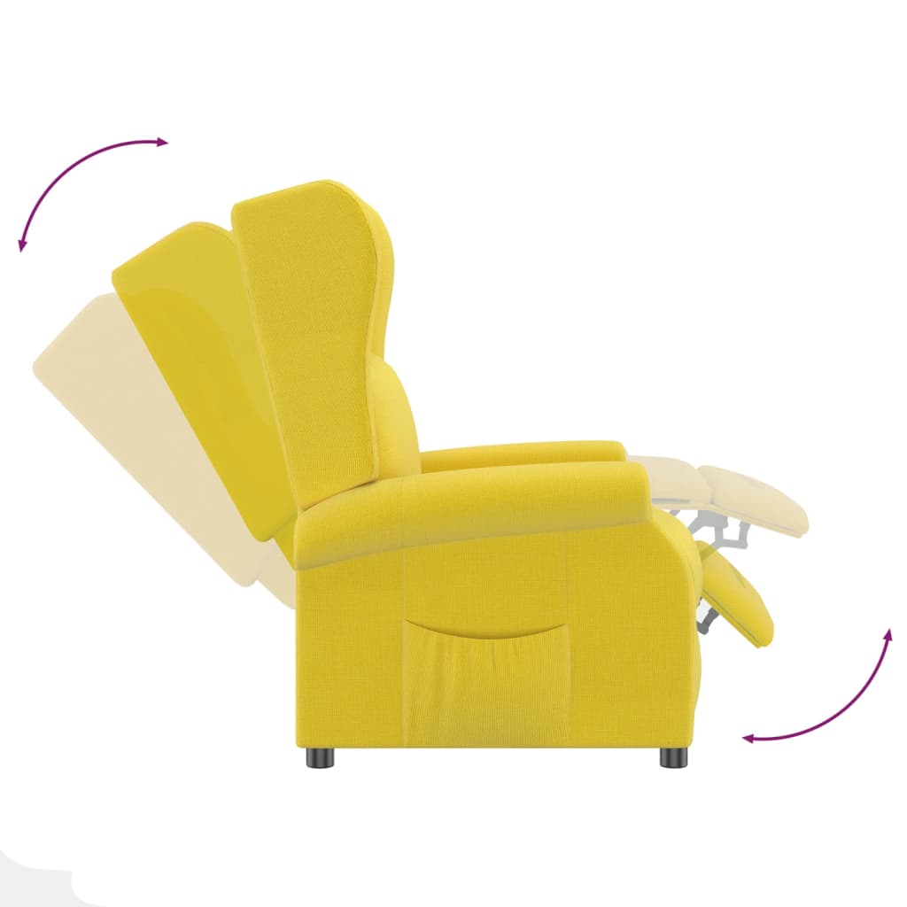 Πολυθρόνα Μπερζέρα Ανακλινόμενη Ανοιχτό Κίτρινο Υφασμάτινη