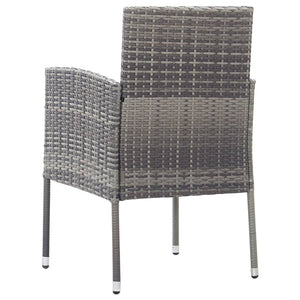 Καρέκλες Κήπου 2 τεμ. Σκούρο Γκρι Συνθετικό Ρατάν με Μαξιλάρια