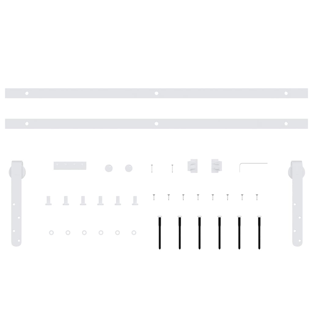 Μηχανισμός Συρόμενης Πόρτας Μίνι Λευκός 152 εκ. Ανθρακοχάλυβας - PAKOBAZAAR