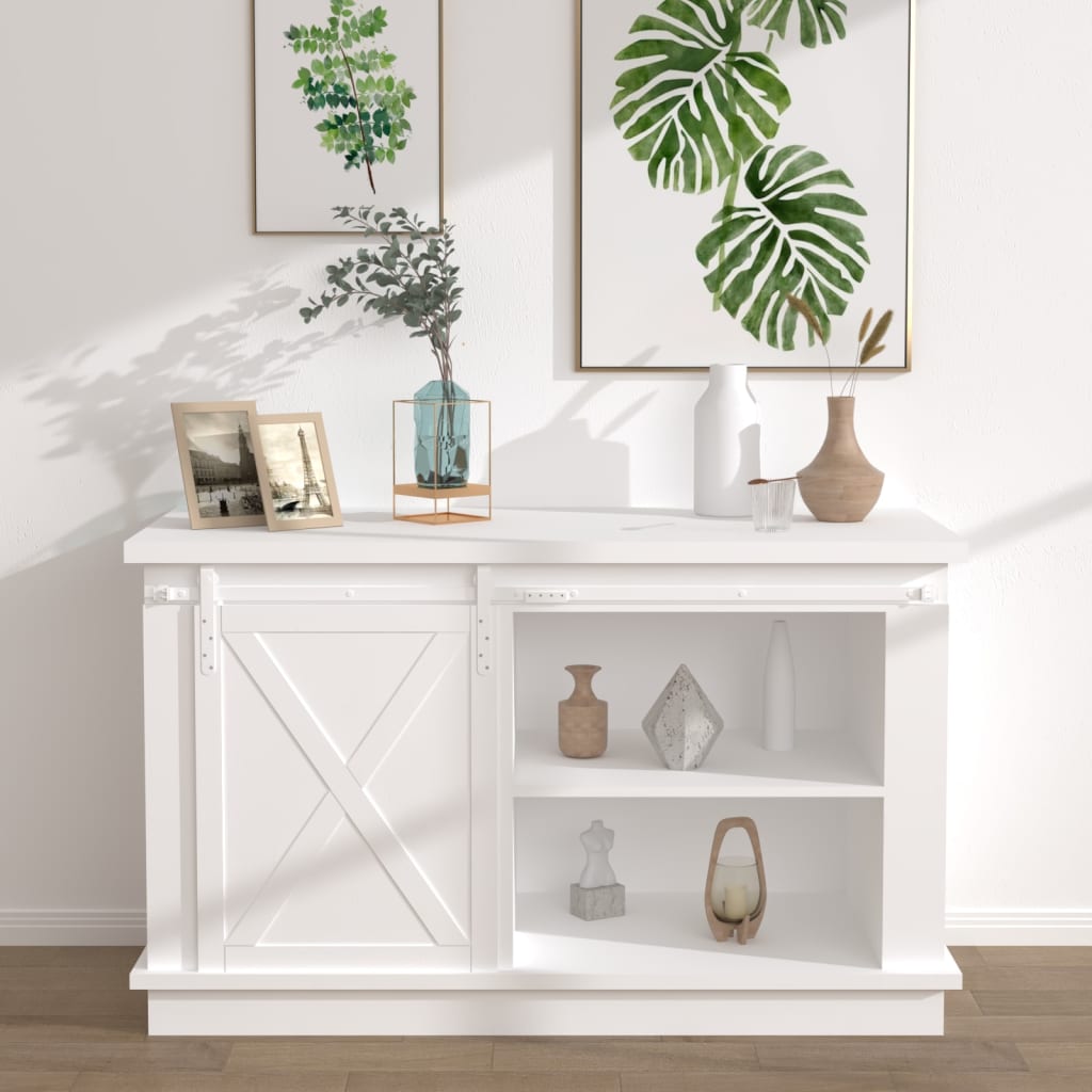 Μηχανισμός Συρόμενης Πόρτας Μίνι Λευκός 122 εκ. Ανθρακοχάλυβας - Pakobazaar